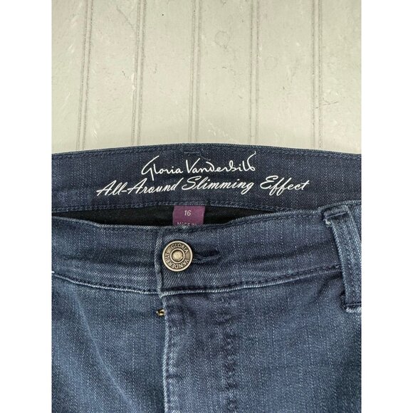 Gloria Vanderbilt Size 16 Womens Jeans Amanda Slmming High Rise Dark Was… - Picture 2 of 3
